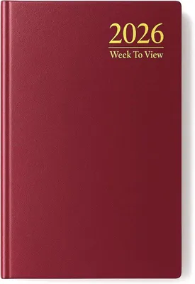 Productafbeelding van A5 2026 Weekplanner en Dagboek met Lintmarker - Rood
