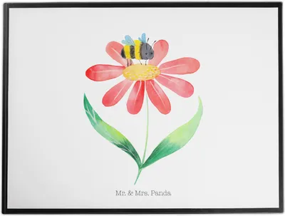 Produktbild von Mr. & Mrs. Panda schreibtischunterlage Hummel Blume - Weiß - Geschenk, Natur, schreibtischunterlagen, Biene, Wespe, Unterlage Schreibtisch, schreibauflage, Tischunterlage
