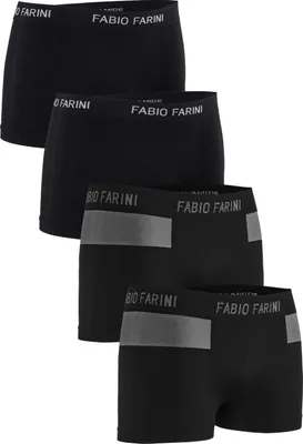 Produktbild von Fabio Farini - 4 Stück Herren Unterhosen - Männer Retroshorts aus weicher Microfaser im sportlichen Look mit Logoschriftzug