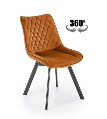 Zdjęcie produktu dla Krzesło tapicerowane K520 VELVET cynamonowe obracane