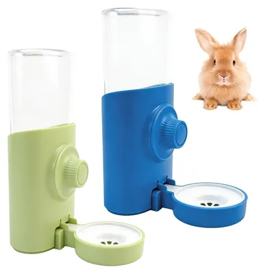 2er-Set Trinkflasche für Kleintiere, 600 ml, blau+grün