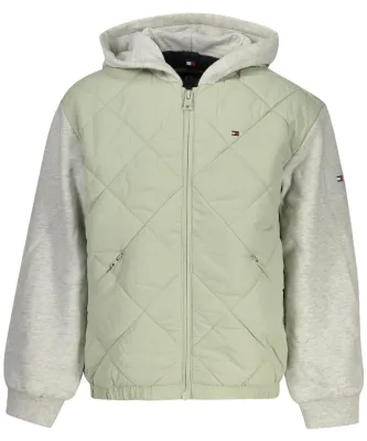Produktbild von Grüne Kinderjacke mit Kapuze und Stickerei - Stilvoll & Praktisch