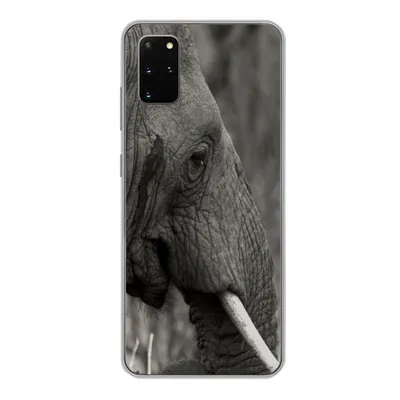 Produktbild von MuchoWow® Handyhülle Schutzhülle Hülle für Samsung Galaxy S20 Plus Elefant - Tiere - Schwarz - Weiß Silikon Softcase Handy Hülle - Hartschale