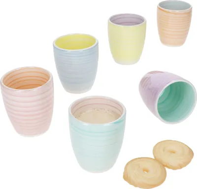 Image de Pastello Set de 6 tasses à moka pastel 150ml faïence 6Pers