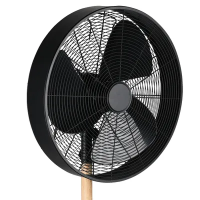 Produktbild von Reality Leuchten R034-32, Haushalts-Lamellenlüfter, Schwarz, Holz, Flur, Metall, 45 cm, Drehregler