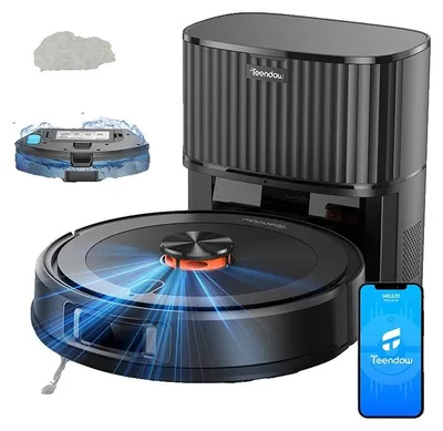 Immagine prodotto di Robot aspirapolvere, funzione di svuotamento automatico, navigazione intelligente, Teendow D10S MAX, UE
