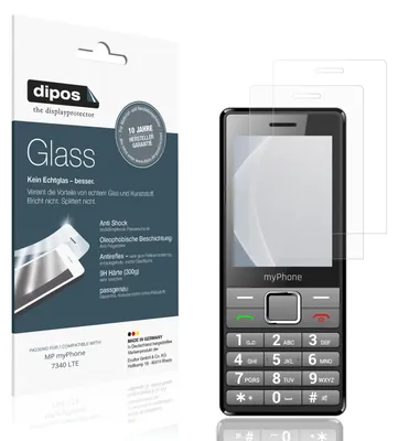 Produktbild von 2x Schutzfolie für MP myPhone 7340 LTE matt - Anti-Shock 9H Folie dipos Glass Kunststoffglas