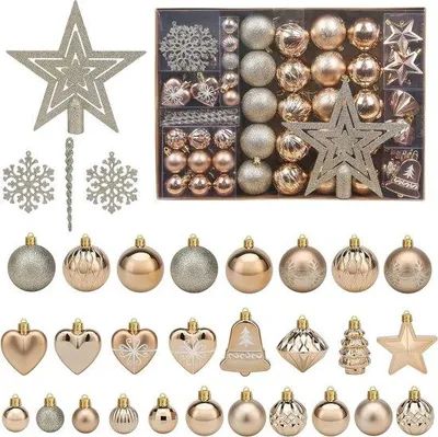 Produktbild von Famanu Weihnachtsbaum Dekorationsset 78-teilig - Hängende Weihnachtskugeln