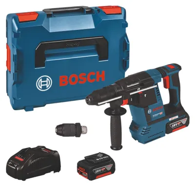 Productafbeelding van Bosch 0611910007 Accu-boorhamer GBH 18V-26 F Professional + 2x accu 5 Ah + oplader + L-BOXX 136