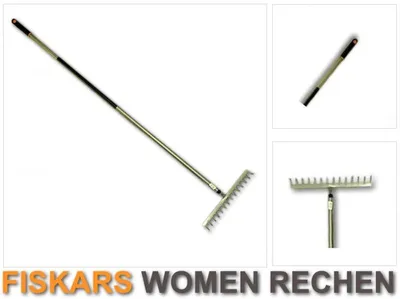 Zdjęcie produktu dla Fiskars 1000652, Grabie ogrodowe, Stal, Aluminium, Aluminium, Czarny, 154 cm, 358 mm