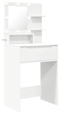 Immagine prodotto di vidaXL Tavolo da toilette con ripiano bianco 80 x 39,6 x 135 cm