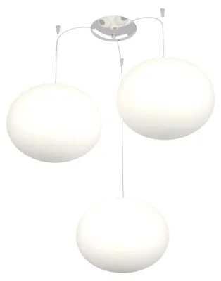 Produktbild von Aufhängung Contemp Dezentratoren Soft Metal Chrom Opak Glas 3 Lichter E27 28Cm