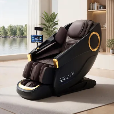 Immagine prodotto di Sedia per massaggi, sedia per massaggi a gravità zero per tutto il corpo, con riscaldamento, SL Track, sedia per massaggi thailandesi, musica surround 3D Bluetooth, nero【GH-L001】