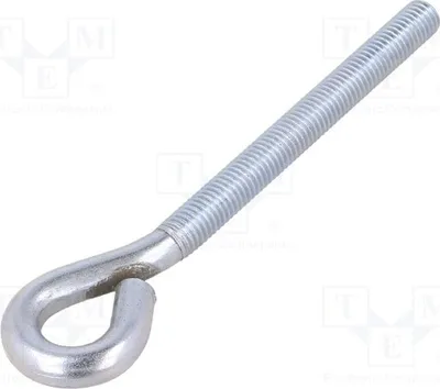Zdjęcie produktu dla 1 szt. Haczyk pierścieniowy – cynk, długość: 140 mm, HO10140, śruba z gwintem, długość: 92 mm