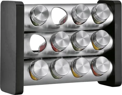 Produktbild von KÜCHENPROFI Gewürzständer mit 12 Gläsern schwarz rechteckig