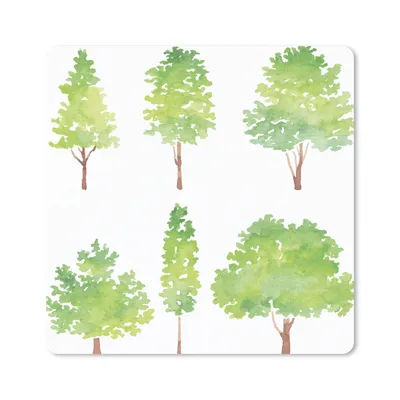 Produktbild von MuchoWow® Mauspad Mousepad Aquarell - Baum 20x20 cm - Mousepads - Maus Mat - Pad - Mausunterlage - Desk Mat - Bureauartikeln