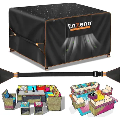 Produktbild von Abdeckung Gartenmöbel wasserdicht 250x250x90cm Oxford Gewebe Winterfest Schutzhülle Loungemöbel Abdeckplane
