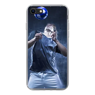 Produktbild von MuchoWow® Handyhülle Schutzhülle Hülle für iPhone SE 2020 Hochbegabter Fußballer Silikon Softcase Handy Hülle - Kartenbesitzer