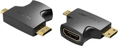 Produktbild von Vention HDMI 2 in 1 Adapter AGFB0/ HDMI Buchse auf Micro HDMI Stecker - Mini HDMI Stecker