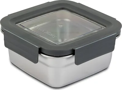 Image de Boîte carrée en acier inoxydable pour aliments Misty - 600 ml, 13,9 x 13,9 x 6,3 cm