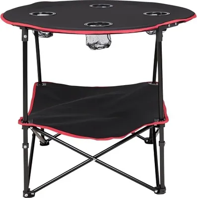 Obrázek produktu pro KIK KX3261 Stůl kempingový skládací s držáky na nápoje 70 cm, černý