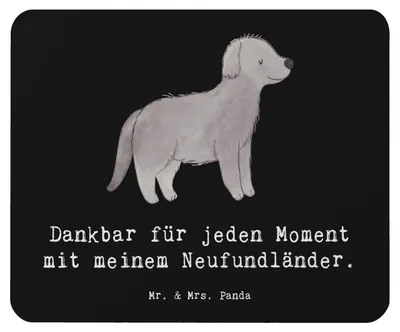 Produktbild von Mr. & Mrs. Panda Mauspad Neufundländer Moment - Schwarz - Geschenk, Mousepad, Newfoundland, mousematte, Mouse Pad, laptop, computermatte