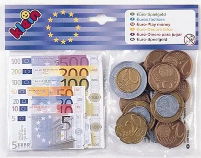 Productafbeelding van Klein-Toys eurobiljetten met een bijbehorende kaart