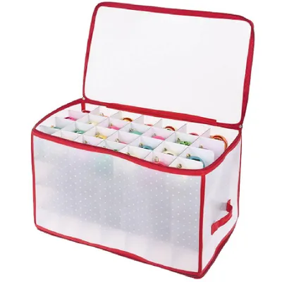 Produktbild von Aufbewahrungsbox Sortierbox Christbaumkugeln Weihnachtskugel Box Trennwände