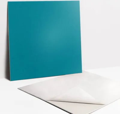 Produktbild von Fliesenaufkleber Set - 9 Stück Selbstklebende PVC Fliesen-Designs - Für Bad und Küche 30 x 30 - Türkis