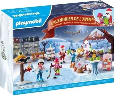 Image de Calendrier de l'Avent PLAYMOBIL Marché de Noël, 24 Surprises, 84 Pièces, Dès 4 Ans