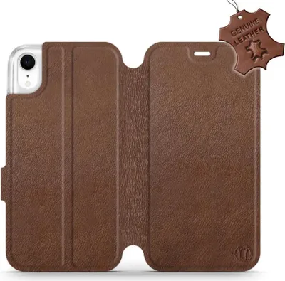Produktbild von Echtleder Handyhülle für iPhone Xr, Mobiwear Leather, Braun