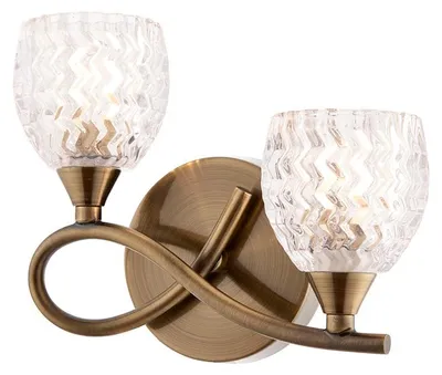 Obrázek produktu pro Nástěnné svítidlo BOYER, antické, mosazné, 2xG9x15W, kov, rozměry: 16,5 x 21,5 x 9,5 cm, IP20, Endon