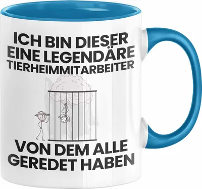 Produktbild von Tierheimmitarbeiter Geschenk Tasse Lustige Geschenkidee Geburtstag für Tierheimmitarbeiter Ich Bin Dieser Legendäre Tierheimmitarbeiter Von Dem Alle Geredet Haben Kaffee-Becher (Blau)