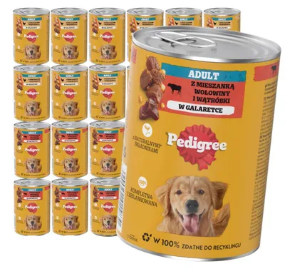 Produktbild von Pedigree Adult Nassfutter für Hunde, 24 x 400 g, gemischte Geschmacksrichtungen, Huhn mit Karotten und Rindfleisch in Gelee