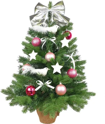Produktbild von Geschmückter künstlicher Weihnachtsbaum PINK CAROL 60 cm mit LED-BELEUCHTUNG IM TOPF