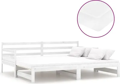 Obrázek produktu pro vidaXL Rozkládací denní postel 2x(90x200) cm Bílé masivní borovicové dřevo