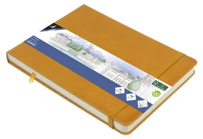 Productafbeelding van kangaro K-861231, schetsboek, hardcover van polyurethaan, formaat DIN A5, liggend, okergeel