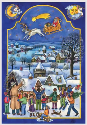 Immagine prodotto di 813 - Calendario dell'Avvento - Babbo Natale sulla slitta, 29,7 cm x 21 cm