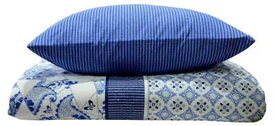 Produktbild von Bettwäsche 135x200 cm Baumwolle Renforce 2-teilig weiß blau Paisley Muster Wendefunktion