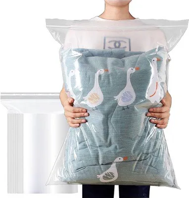 Immagine prodotto di 20 sacchetti grandi per l'organizzazione dei vestiti da viaggio - Sacchetti trasparenti per vestiti - Organizzatori da viaggio impermeabili per giacche - Set di 20 sacchetti per l'organizzazione dei vestiti, dimensioni 50 x 60 cm (senza fori)