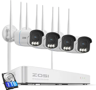 Produktbild von ZOSI WiFi 6 CCTV-System, 5MP Ultra HD Auflösung, intelligente KI-Erkennung, 5MP 4PCS Kameras, 1T