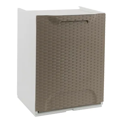 Produktbild von Aufbewahrungsbox/Korb neigten Rattan Taupe/Weiß 34x29x47 cm