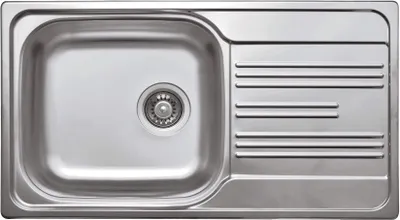 Zdjęcie produktu dla Zlewozmywak 1-komorowy XYLO z ociekaczem, stal nierdzewna, satyna, 780x435 mm, odpływ 3,5 cala, 700 µm grubość stali