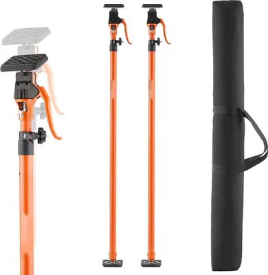 Obrázek produktu pro Teleskopická stropní podpěra – montážní podpěra, 2 kusy – rozsah upnutí 125–291 cm – nosnost 90 kg – ovládání jednou rukou – ocel – pro sádrokartonové konstrukce a montáž skříní