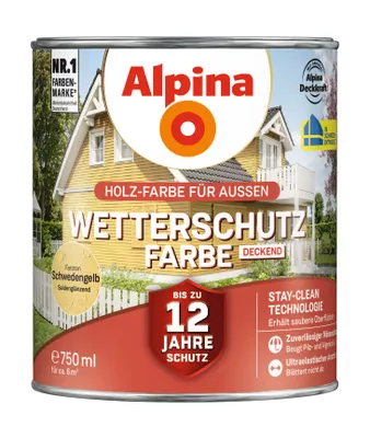 Produktbild von Alpina Wetterschutzfarbe 0,75 L schwedengelb
