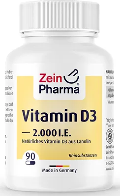 Produktbild von ZeinPharma Vitamin D3 2000 I.E. Kapseln, 90 St. Kapseln