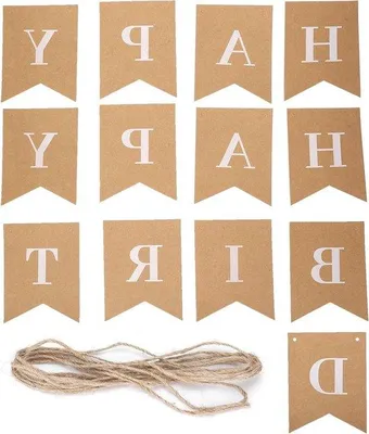 Produktbild von Geburtstagsbanner - Pappkartonbanner für Geburtstagsdekoration - Buntstangenbanner für Geburtstag und Babyzimmer.