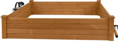 Produktbild von needs&wants Große Hochbeet-Umrandung Beeteinfassung aus Holz, Pflanzbeet Bausatz XL quadratisch Garten Terrasse, Blumenbeet Kräuterbeet Beetumrandung