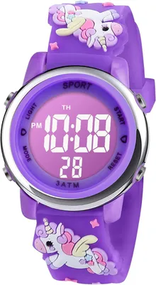 Produktbild von Digital Uhren für Kinder, Wasserdicht Kinderuhr Digital,Silikon Armbanduhr Sports Outdoor mit Wecker Datum Stoppuhr Led Lichter für Jungen und Mädchen