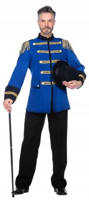 Produktbild von WILBERS & WILBERS 5235 - Stilvolle Zirkusjacke für Herren, blau, Zirkusdirektor, Dompteur, Erwachsenenkostüm für Karneval